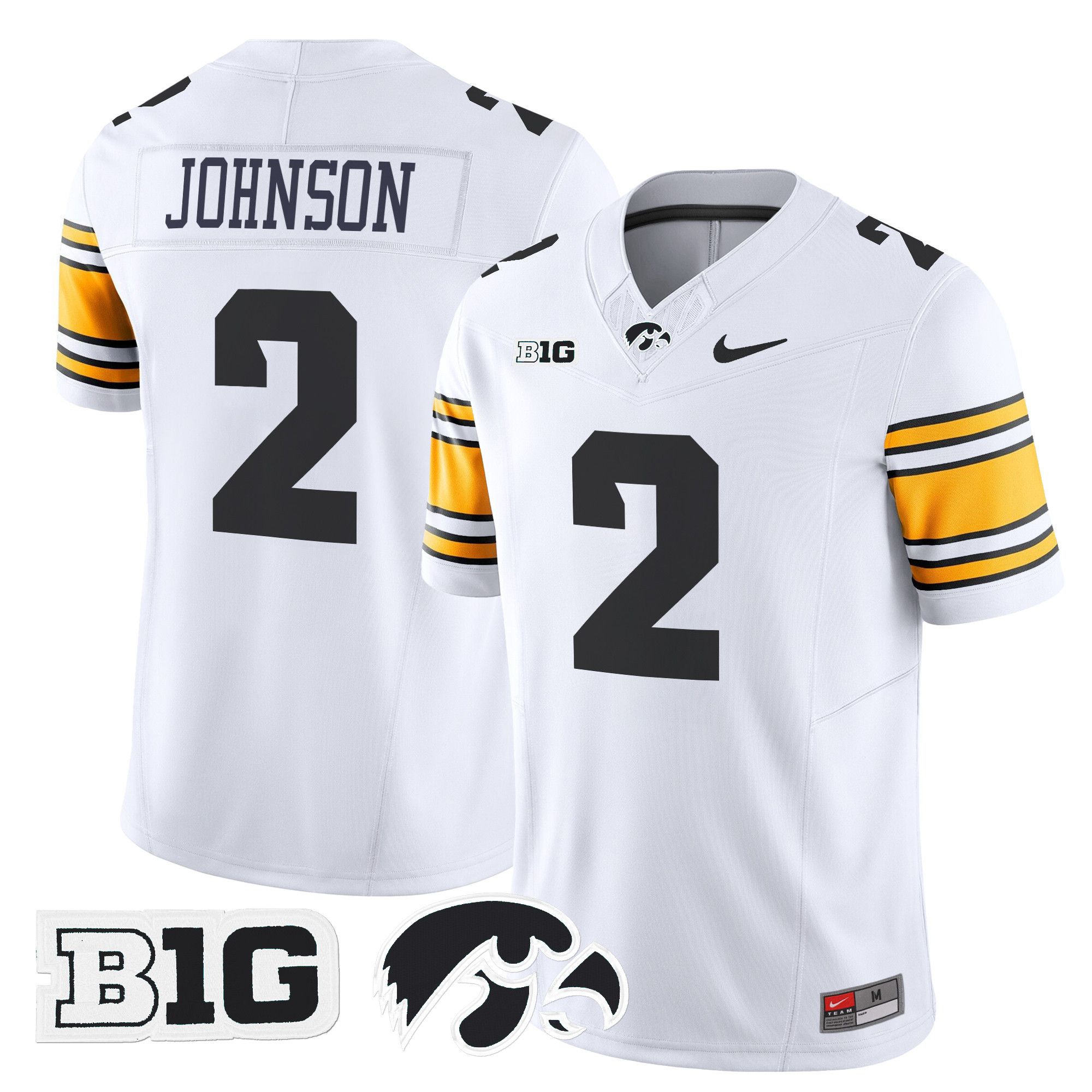 Men Iowa Hawkeyes #2 Johnson White Nike 2024 Vapor Limited NCAA Jersey->ncaa teams->NCAA Jersey